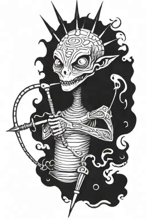 A Weird Creature With Long Arm And A Scary Weapon