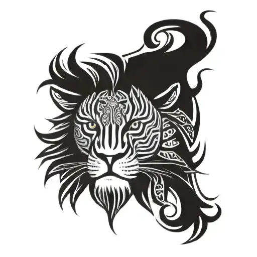 Lion Maori In Shoulder Front