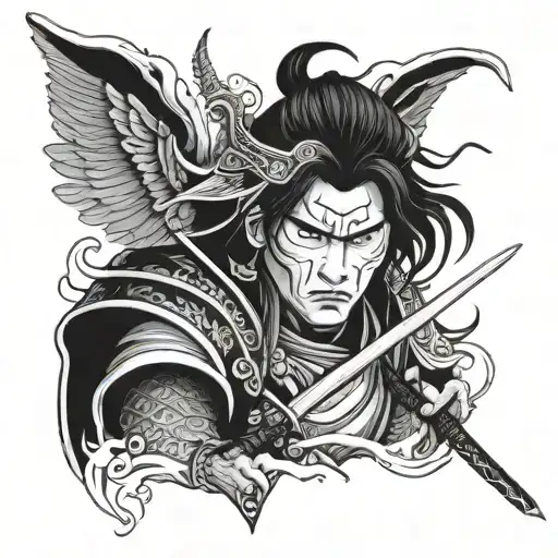Samurai Angel With Sword