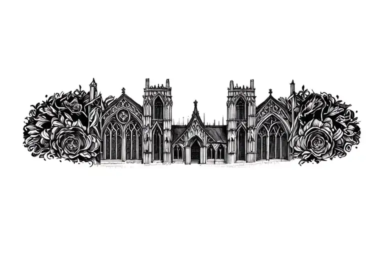 Coverup Tattoo Of Gothic Cathedral
