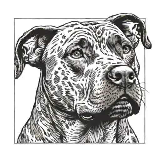 Brindle Pitbull With Poorly Cropped Ears