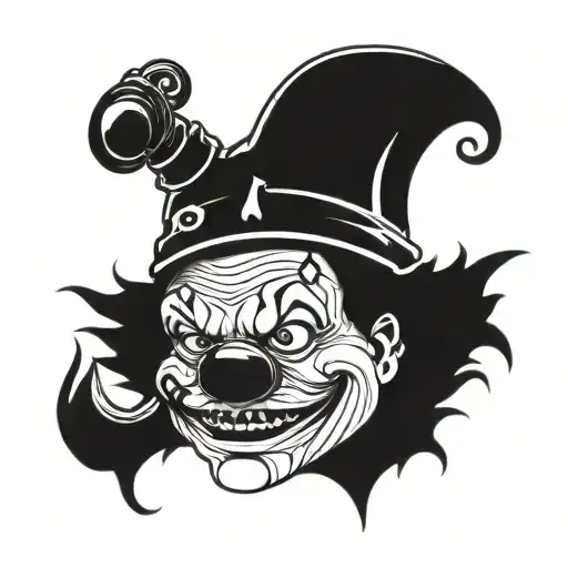 Clown Head With Evil Look