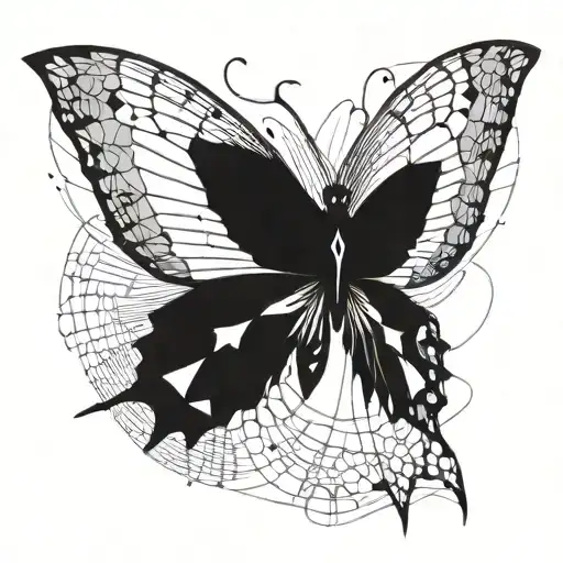 Psychedelic Butterfly Wings Morphing Into Geometric Patterns