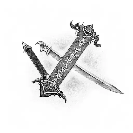 Sword With A Blade Made Of Rpg Dices