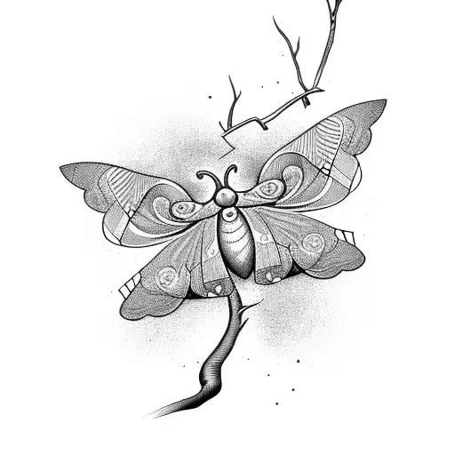 Moth With Aspen Flowers