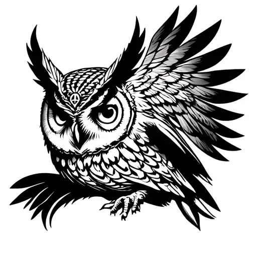 Athena Owl Ancient Greece Tattoo Flash Sheet