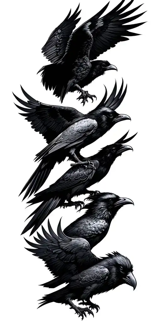 Odin And Two Ravens Huginn And Muninn Representing Knowledge