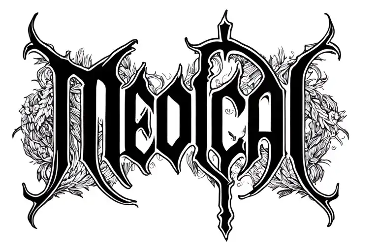 The Word Medical Written In A Gothic Style