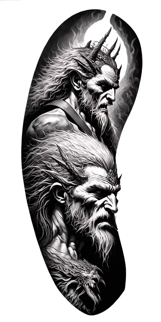 Odin Fighting Other Demons