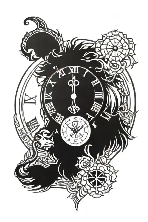 Lion And Time Clock