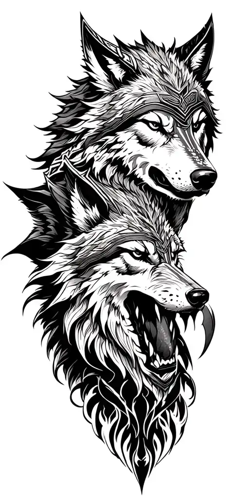 Odin And His Wolf After Battle