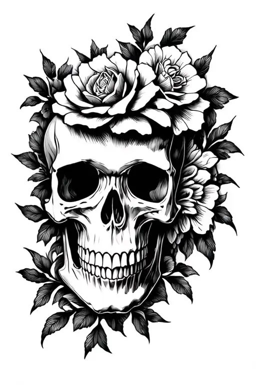 American Traditional Skull
