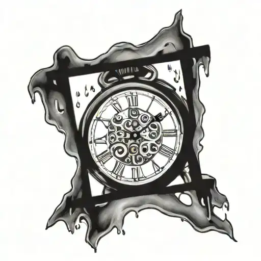 A Clock Melting In The Rain