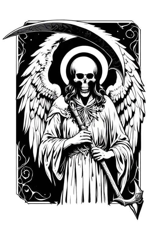 Angel Of Death Holding Scythe