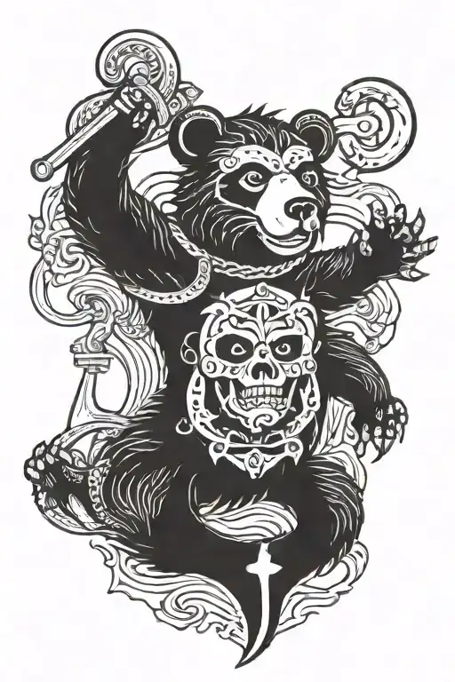 Marine Anchor And Greatful Dead Dancing Bear