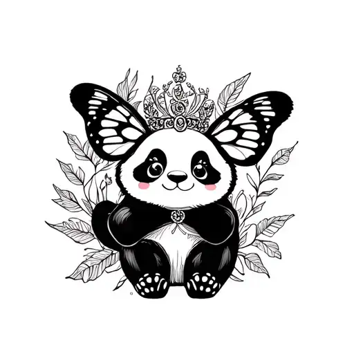 Butterfly Panda Princess Baby Girl