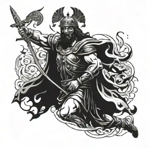 Combine Elements Of Troy Achilles And Jesus In A Warrior-themed Tattoo Design