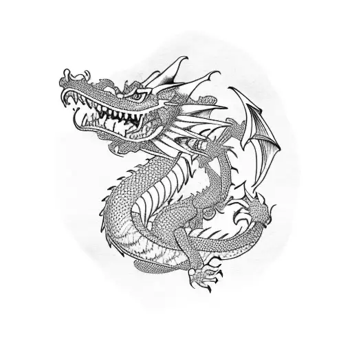 A Dragon Made Of Dog Paw Prints