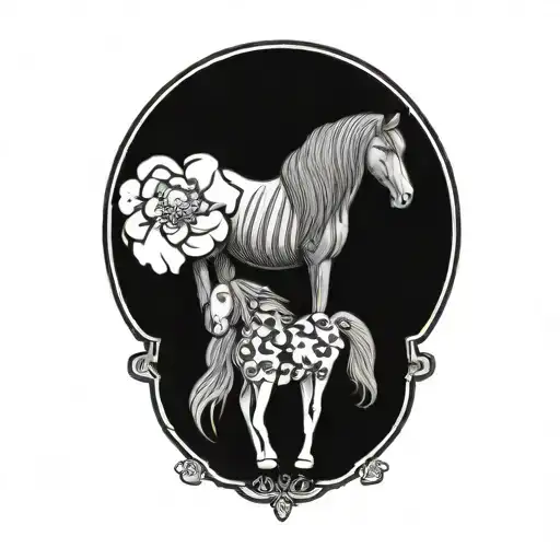 Ponies Flower Tattoo With Wife Name