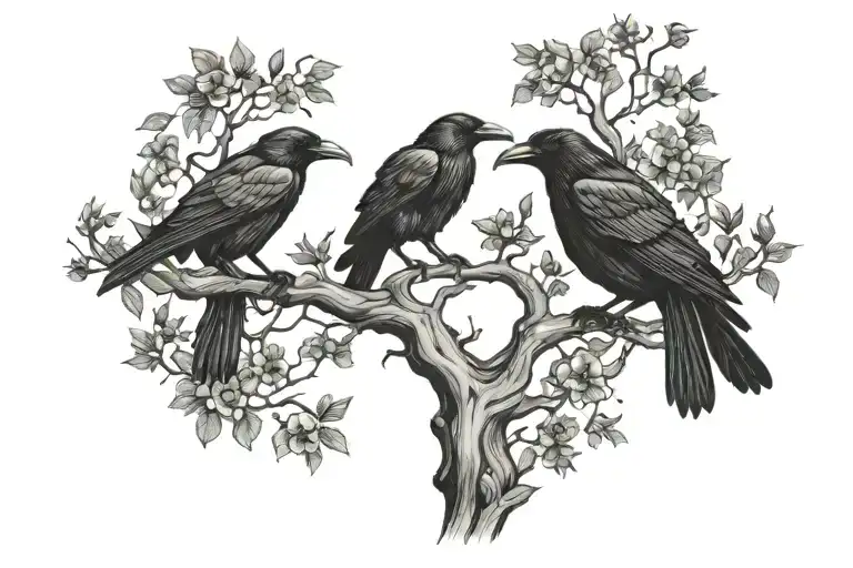 Two Raven In The Tree Of Life