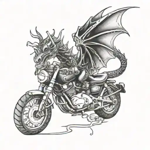 Dragon And Motorcycle Engine