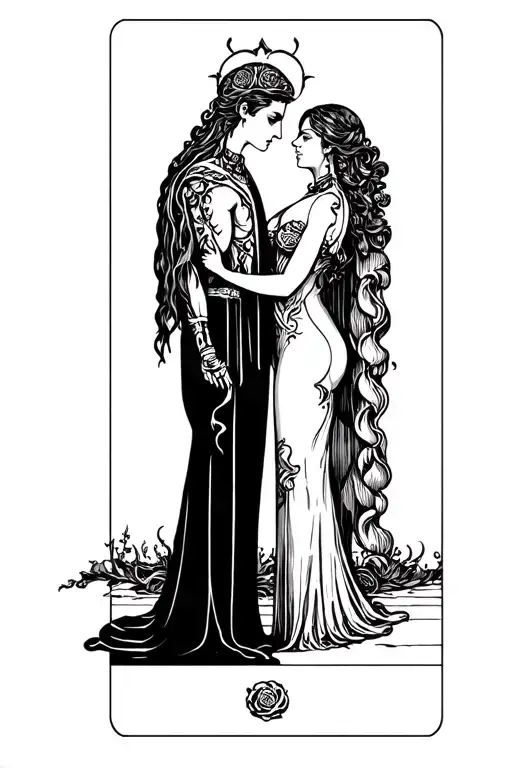 The Lovers Tarot Man And Woman Gothic Style