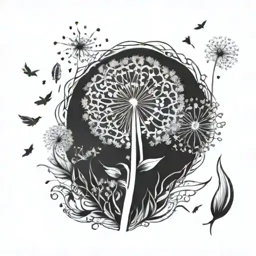 Whimsical Transforming Dandelion Blowing