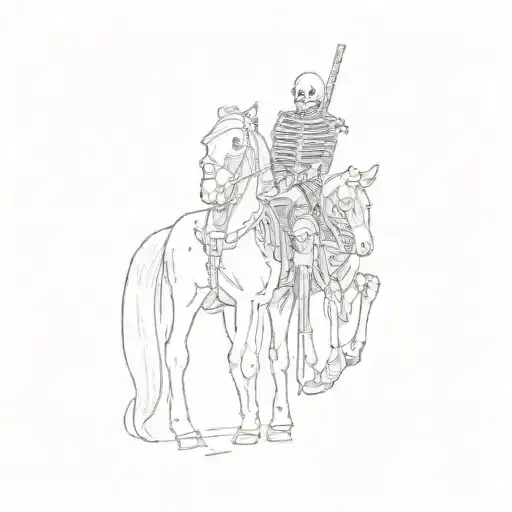 A Skeleton On A Horse