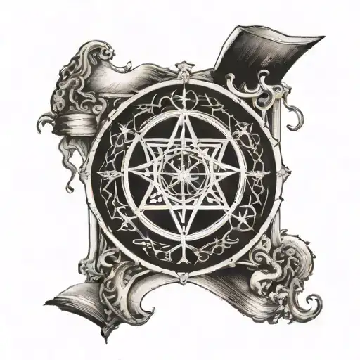 A Book With Magical Symbols Representing Strength And Health