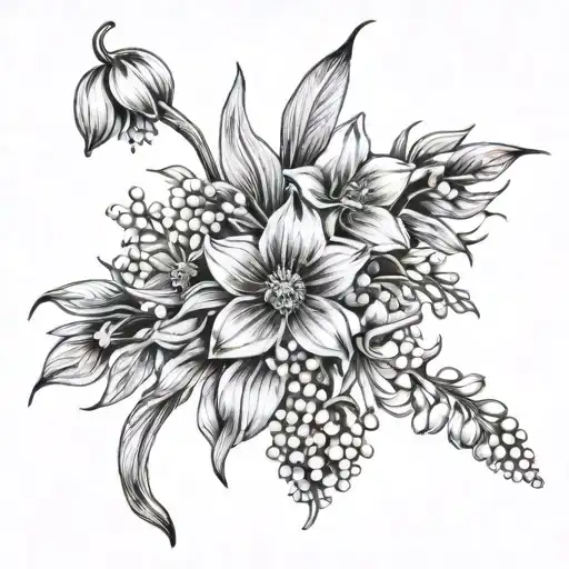 Daisy Sweet Pea Lily Of The Valley Hawthorn Daffodil