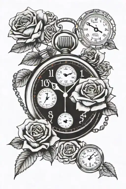 Stopwatch With Roses Saying Baby Feet