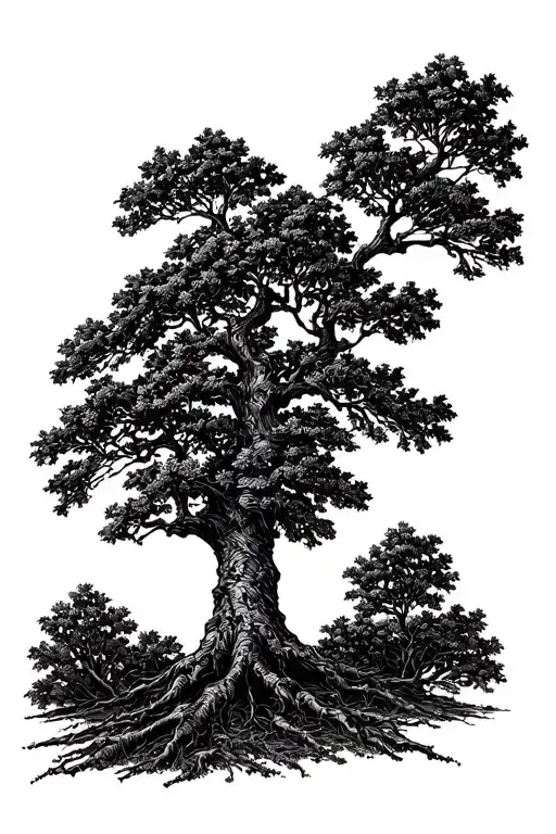 Oak Tree Silhouette