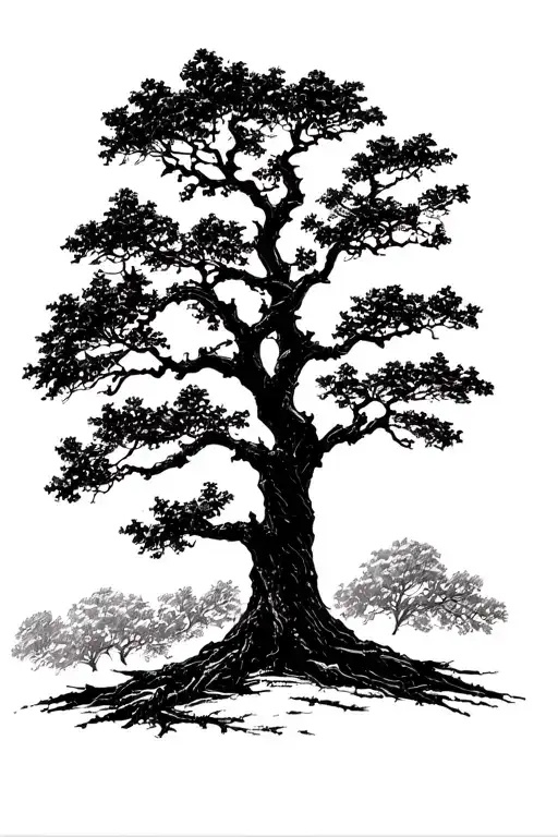 Oak Tree Silhouette