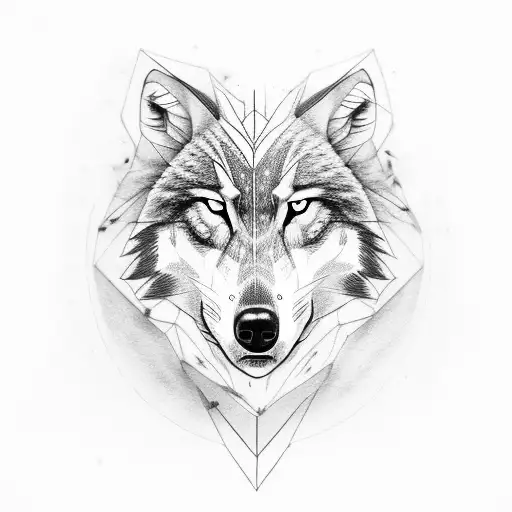 Half Human Half Wolf Face With Red Eyes