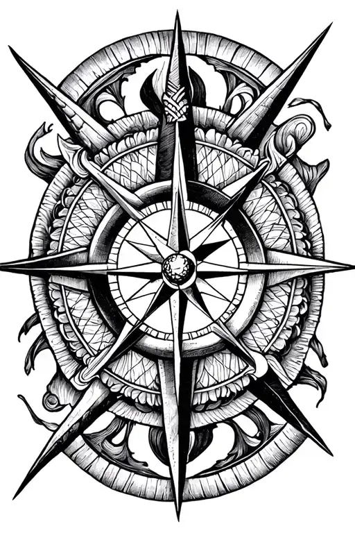 Viking Compass Rose Intertwined
