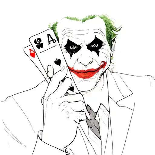 A Joker Holding A Playing Card