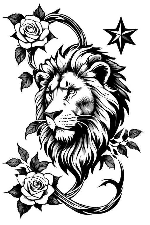 Lion Stars And Roses