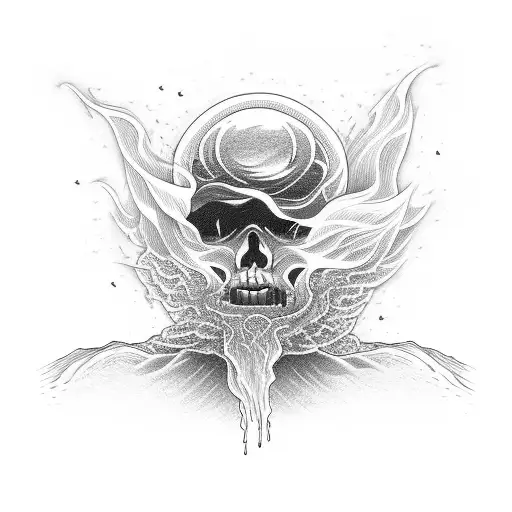 A Dude Looking Unphased As He Is Engulfed In Flames Looking Out Into The Ocean