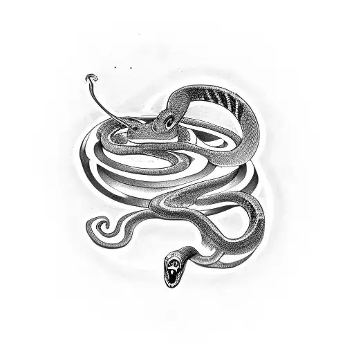 Snake In Between Fingers With Hand