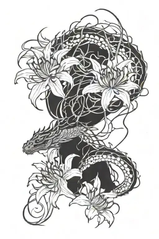 Dragon And Spider Lilies