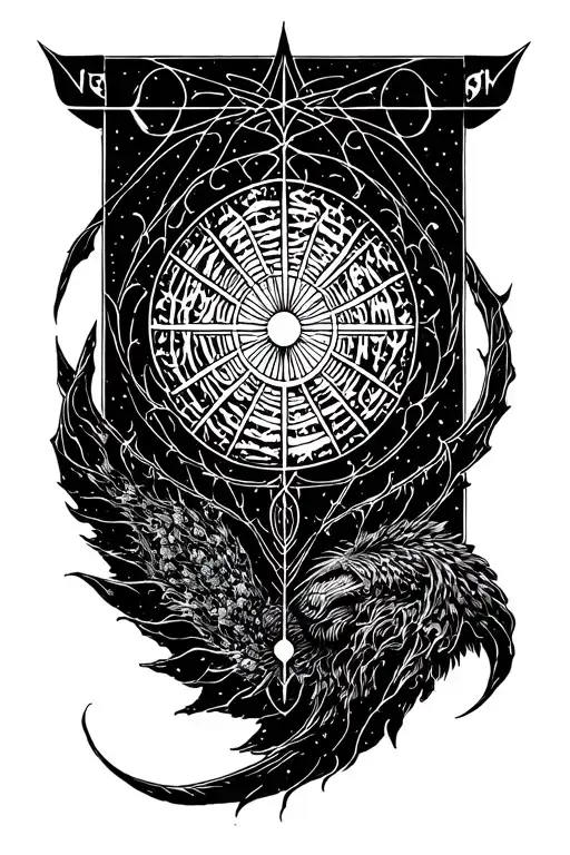 Web Of Wyrd Connected To Vegvisir Symbol