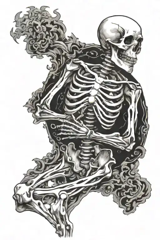 Skeleton Finding Inner Peace In The Middle Of A Chaotic Storm