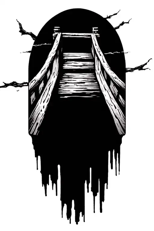 Old Broken Wooden Bridge