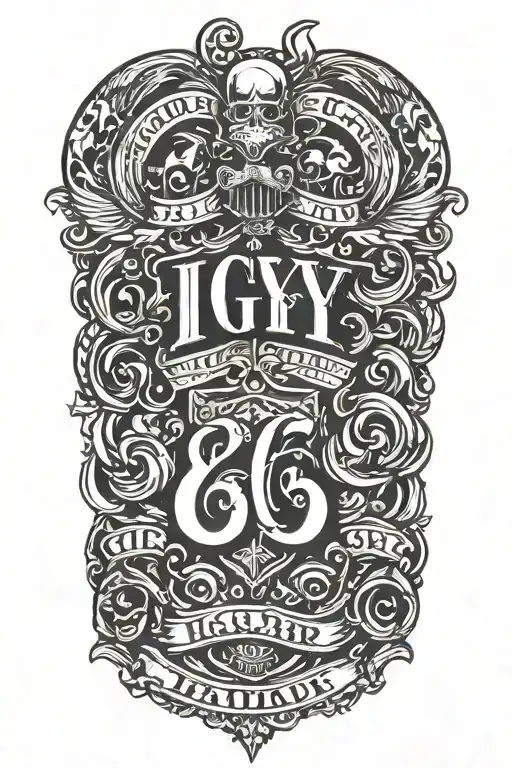 Integrate The Phrase 'Igy6' In A Bold Font Within A Military-themed Sleeve