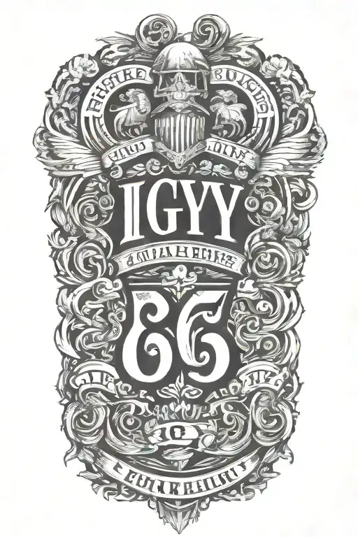 Integrate The Phrase 'Igy6' In A Bold Font Within A Military-themed Sleeve