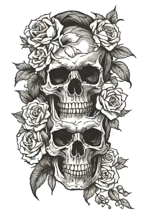 Skull And Flowers