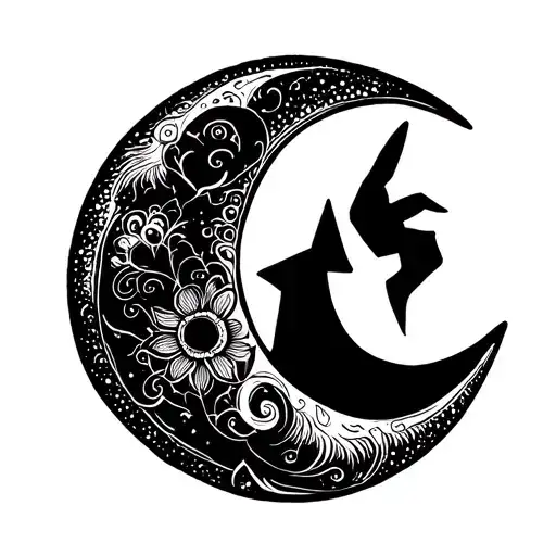 A Crescent Moon Pointing Upwards Direction