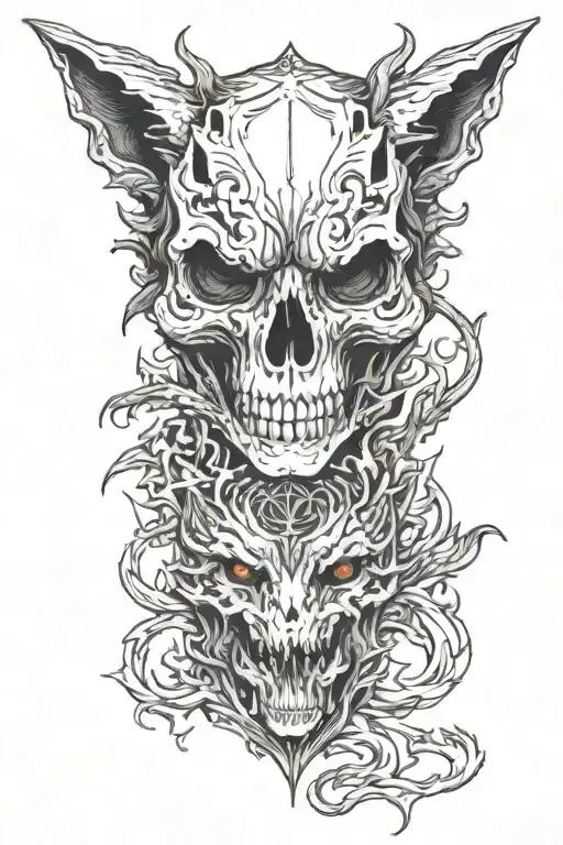 Skull Dragon Wolf Surrounded