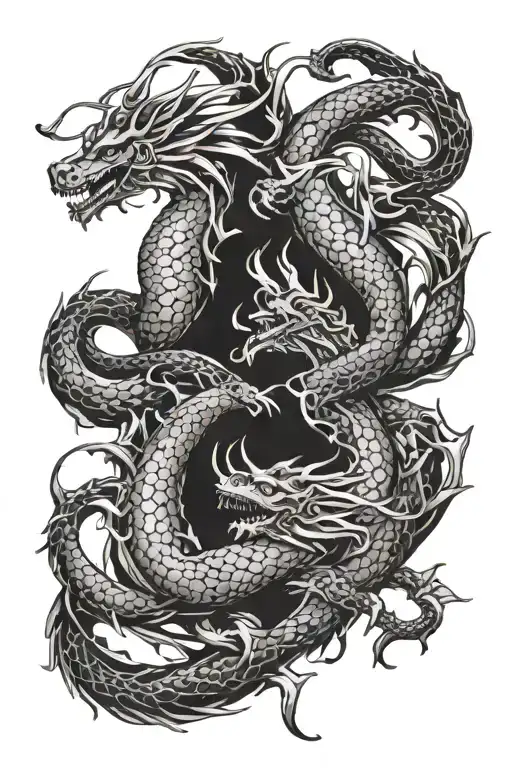 Gemini Dragon Intertwined