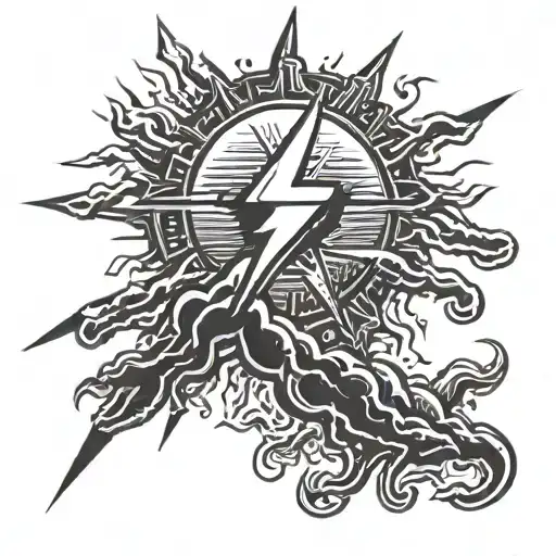 Sun And Lightning Bolt